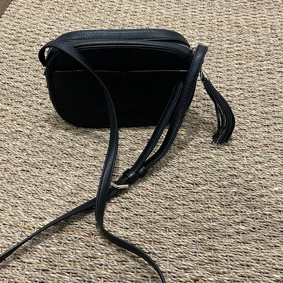 Small black leather Kate Spade cross-body bag with zipper tassel. - Picture 10 of 10